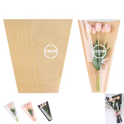 20 Pcs Kraft Paper Flower Bouquet Wrapping Bag